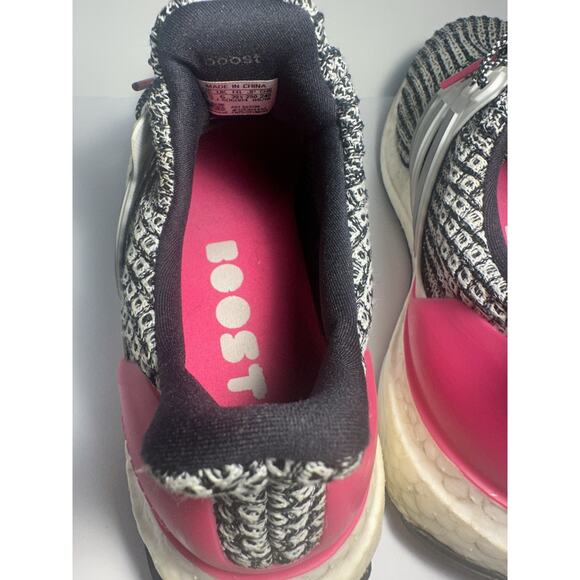 Adidas Ultra Boost Women’s Size 6.5 Black White Pink Running Shoes B43508 - Picture 6 of 8